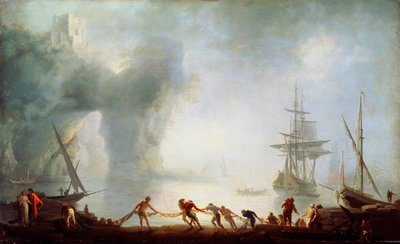 カプリの夜明け。ミスト、c1745。 作： Claude Joseph Vernet