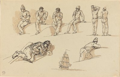 数字と海上の船の8つの習作 作： Claude Joseph Vernet