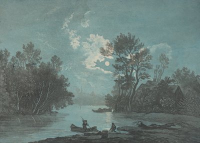 ムーンライトの漁師、カリフォルニア州。 1750～1800年。 作： Claude Joseph Vernet