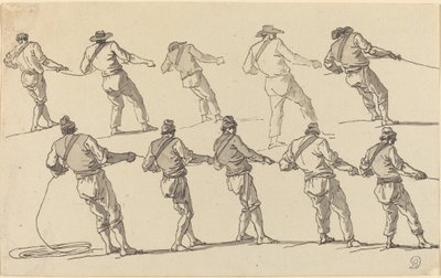 ロープを引っ張る 10 人の男性 作： Claude Joseph Vernet