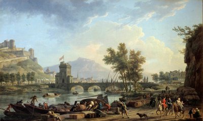 1774年のドリルの接近 ジョセフ・ヴェルネ（1714-1789）の絵画 1774年の薄さ。0.97x1.62 m モンペリエ、ファーブル美術館 作： Claude Joseph Vernet