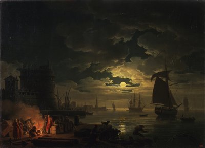 月光の中のパレルモの港、1769 作： Claude Joseph Vernet