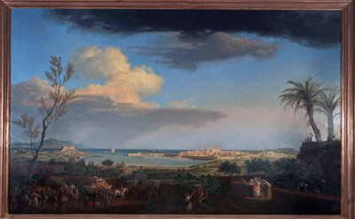 地球の海岸から見たプロヴァンスのアンティーブの港 作： Claude Joseph Vernet