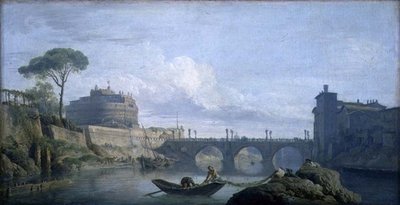 ローマ、サンタンジェロ橋と城の眺め」1748年頃（油彩・キャンバス 作： Claude Joseph Vernet