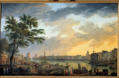 ラ・ロシェル港の眺め ジョセフ・ヴェルネ（1714-1789）の絵画 1762年 パリ、海洋博物館 作： Claude Joseph Vernet
