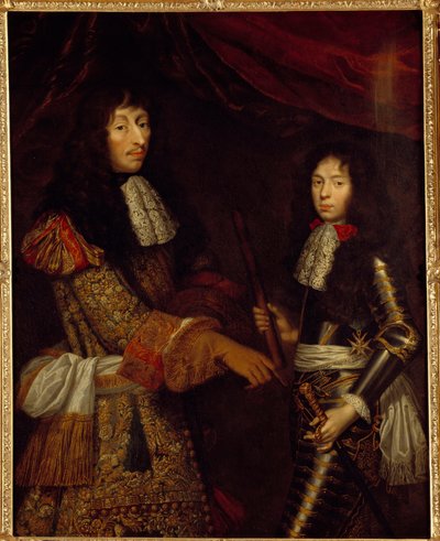 グラン・コンドと呼ばれたブルボン公ルイⅡ世（1621-1686）と、その息子であるアンギエン公アンリ・ジュール（1643-1709）の肖像。クロード・ルフェーヴル（1632-1675）の作品 作： Claude Lefebvre