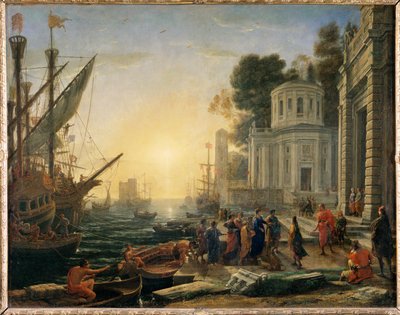 クレオパトラがタルソスに上陸し、... 作： Claude Lorrain (1600-82)