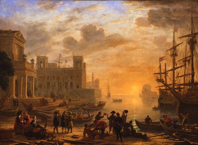 日没時の港の風景 作： Claude Lorrain