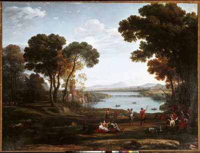踊り子のいる風景（油彩・キャンバス 作： Claude Lorrain