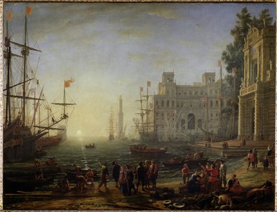 メディシス邸のある港 - 油彩・キャンバス 作： Claude Lorrain