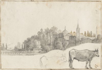 ローマのポポロ広場の外の景色、1640-41 作： Claude Lorrain