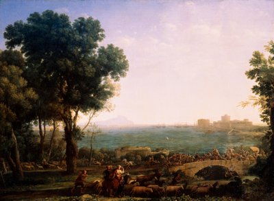 橋の戦い、マクセンティウス皇帝とコンスタンティヌス帝の戦い、1655年。 作： Claude Lorrain