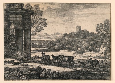 嵐で家に追いやられた牛 作： Claude Lorrain