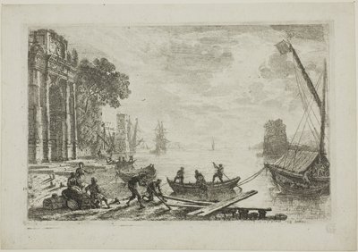 朝日が昇る港のシーン 作： Claude Lorrain