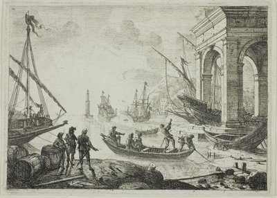 灯台のある港のシーン 作： Claude Lorrain