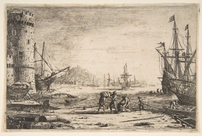 大きな塔のある港1641年。 作： Claude Lorrain