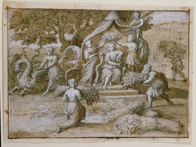 セレスへのオマージュ（紙にインク） 作： Claude Lorrain