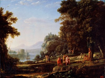 アポロとマルシャスのいる風景、1639〜1640年。 作： Claude Lorrain