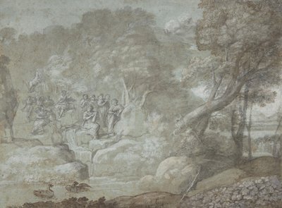 アポロとミューズのいる風景、1674年。 作： Claude Lorrain