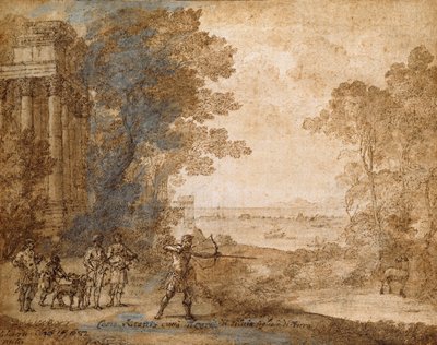 シルヴィアの牡鹿を撃つアスカニウスのいる風景 1680-1682年 作： Claude Lorrain