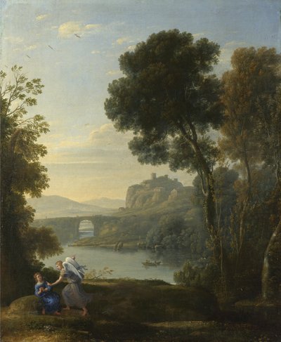 ハガルと天使のいる風景、1646年 作： Claude Lorrain