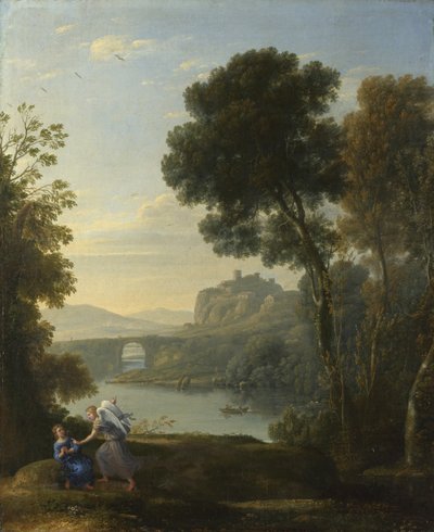 ハガルと天使のいる風景、1646 作： Claude Lorrain