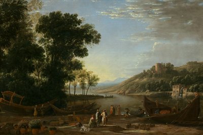 商人のいる風景、c。 1629年。 作： Claude Lorrain