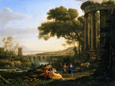 ニンフとサテュロスの踊る風景 作： Claude Lorrain