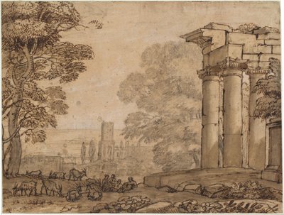 廃墟・田園風景・樹木のある風景 作： Claude Lorrain