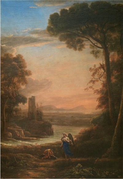 トビアスと天使のいる風景、1639-1640。 作： Claude Lorrain