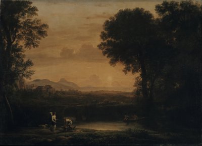 トビアスと天使のいる風景、1663 作： Claude Lorrain