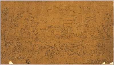 城壁のある風景 作： Claude Lorrain