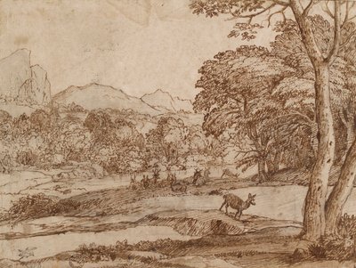 鹿の群れのある風景、1666 作： Claude Lorrain