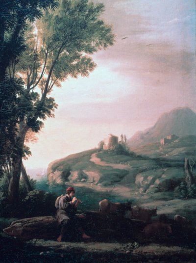 牧歌的な風景、c1620-1682 作： Claude Lorrain