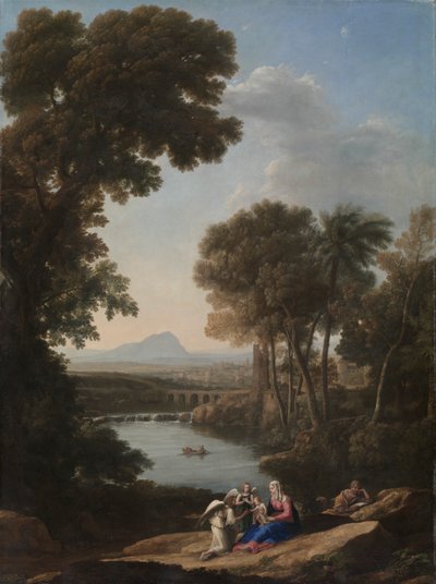 エジプトへの逃亡中の休息 作： Claude Lorrain