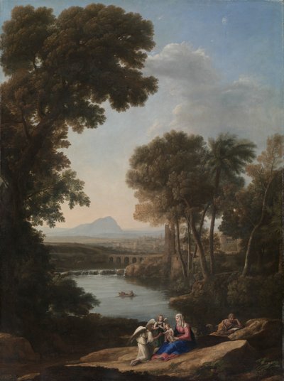 1640年代初頭、エジプトへのフライトで休憩。 作： Claude Lorrain
