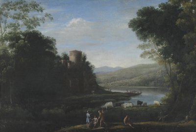 牧夫のいる川の風景 作： Claude Lorrain