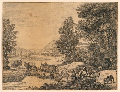 風景の中で会話する羊飼いと羊飼い 作： Claude Lorrain