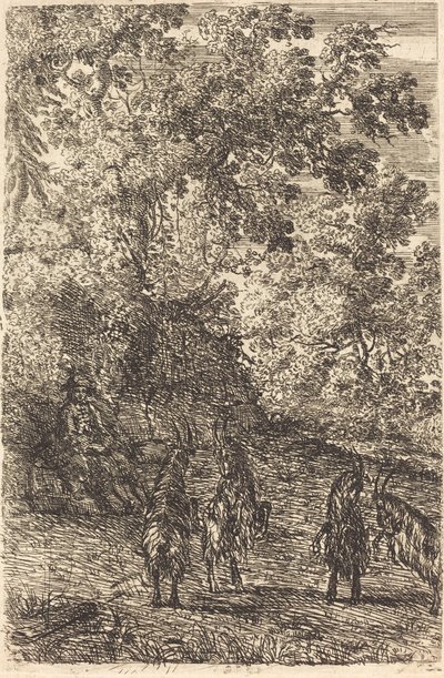 4頭のヤギを連れた羊飼い (Les quatre chèvres) 作： Claude Lorrain