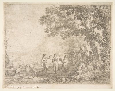 カントリーダンスラージプレート1637。 作： Claude Lorrain