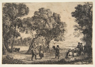カントリーダンス小皿、ca。 1637。 作： Claude Lorrain