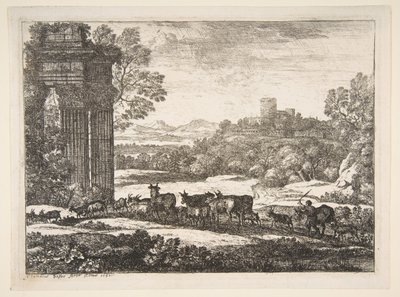 荒れ模様の天気に戻った群れ、1651年。 作： Claude Lorrain