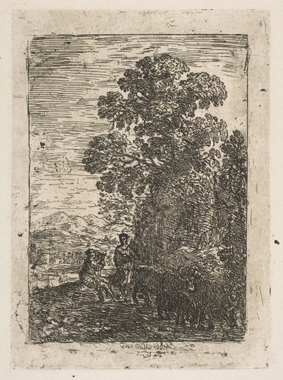 牧夫と羊飼い、ca。 1630年。 作： Claude Lorrain