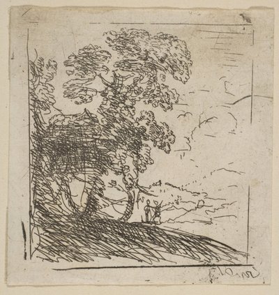 2つの風景右ツリー、ca。 1630年。 作： Claude Lorrain
