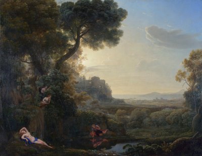 水仙とエコーのある風景、1644年 作： Claude Lorrain
