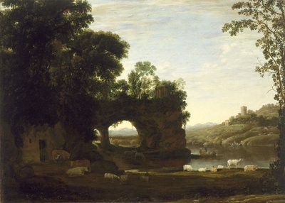 ロックアーチと川のある風景、1628〜30年頃 作： Claude Lorrain