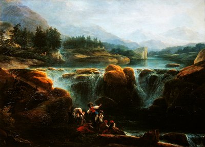 スイスの風景、c.1790-94 作： Claude Louis Chatelet