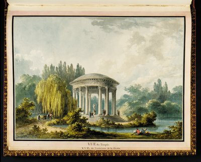 リチャード・ミケ（1728-94）によるプチトリアノン宮殿からの寺院の眺め 作： Claude Louis Chatelet