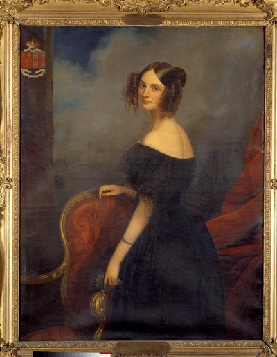 クロード・マリー・デュビュフ（1790-1864）による、タレイラン・ペリゴール生まれのヴァランカイ公爵夫人（1810-1855）の肖像。19世紀 作： Claude Marie Dubufe