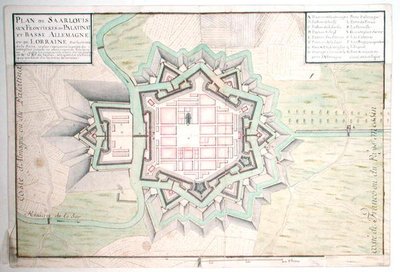 Atlas 131 E Traar de Fortificationsからのザールルイの計画（ペンとインク、紙のトイレ） 作： Claude Masse